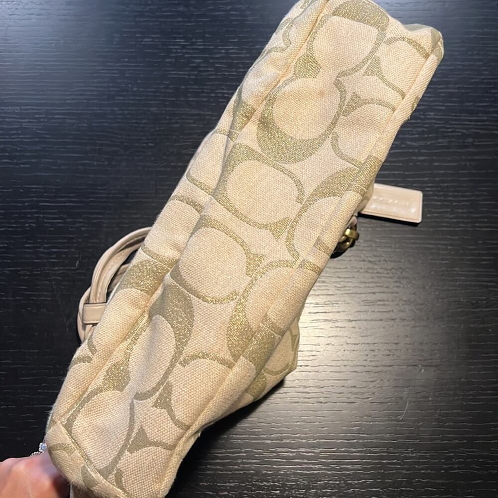 Coach Kristin Signature C Cream/Gold Canvas Satchel - Picture 6 of 11